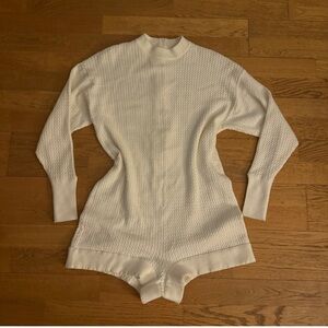 WeWoreWhat Cream Textured Jumpsuit ski onesie